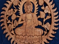 hand carved wood buddha